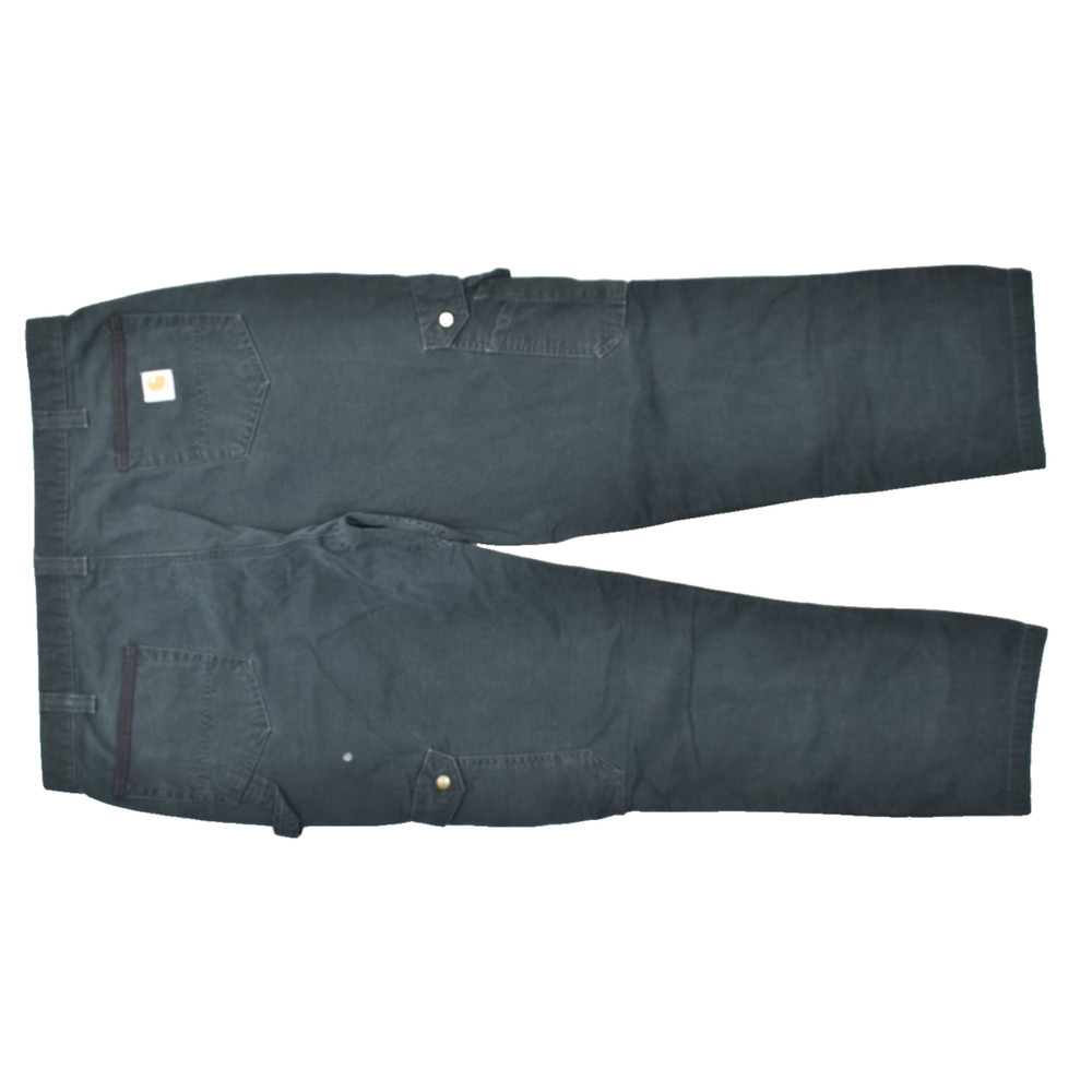 Carhartt B342-BLK Men's Relaxed Fit Ripstop Cargo Work Pants Black 42x32 Stained